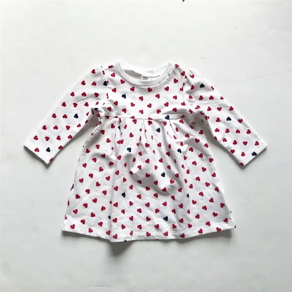 Old Navy heart print sweatshirt dress EUC  6-12 m